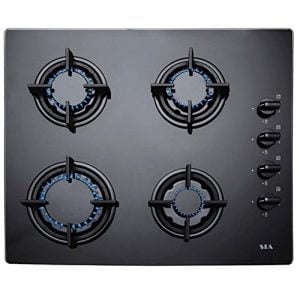Elegant gas hob with glass base