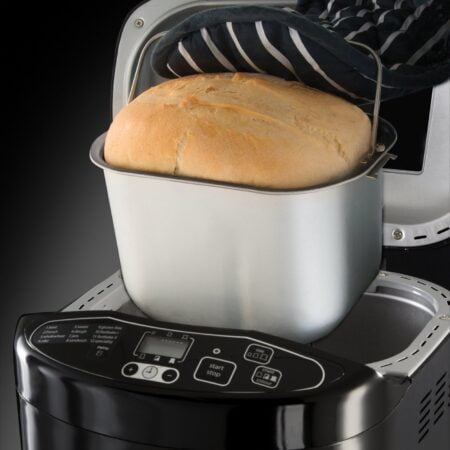 Homemade bread in quality bread maker appliance