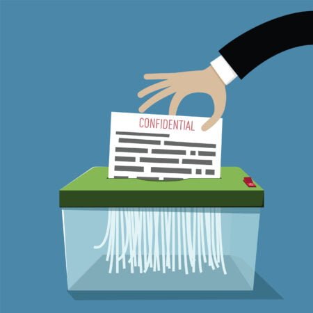 Efficient paper shredder for confidential documents