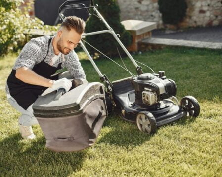 Petrol powered land mower for your yard