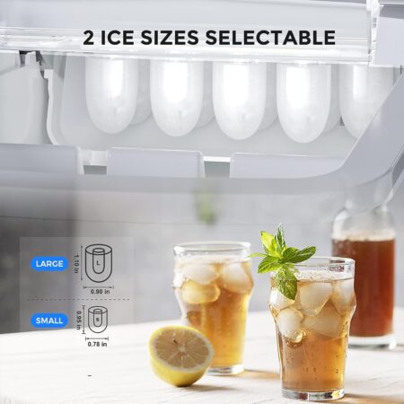 Home ice cube maker with various ice cube sizes