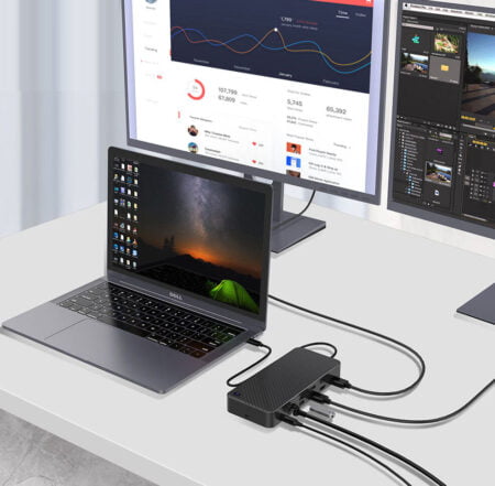 Laptop docking station with multiple connections