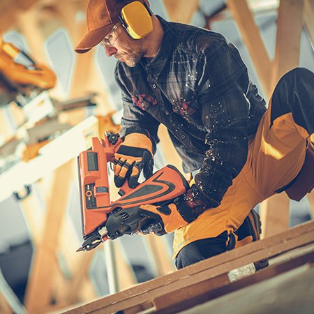 Construction nail gun power tool