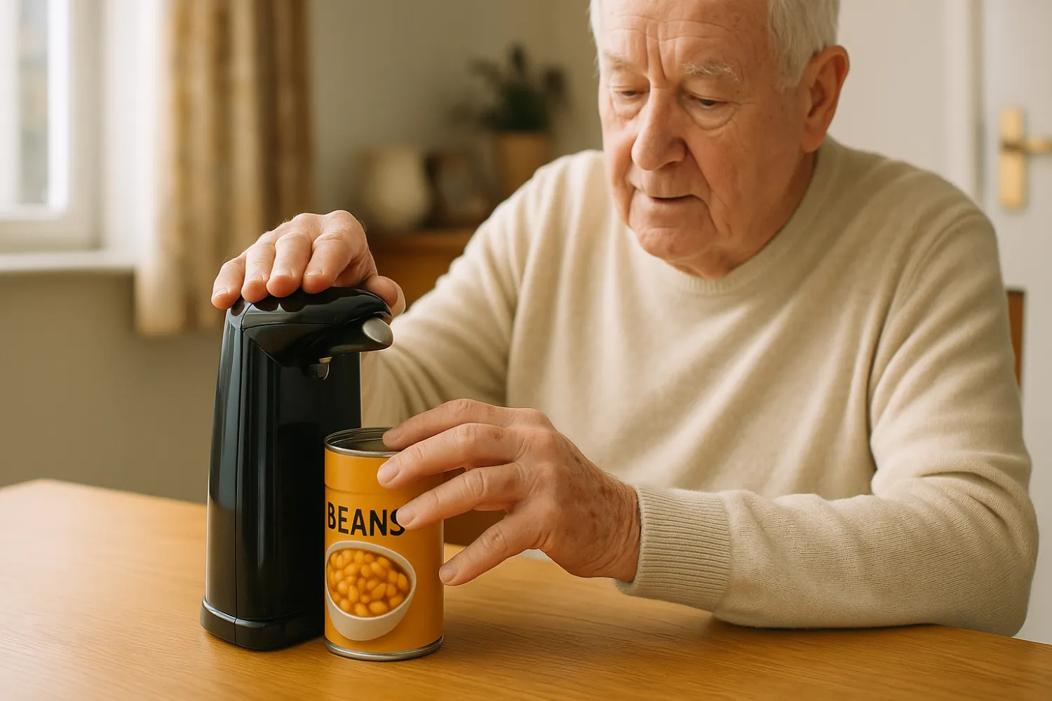 Easy-to-use automatic can opener for seniors and accessibility Easy-to-use automatic can opener for seniors and accessibility