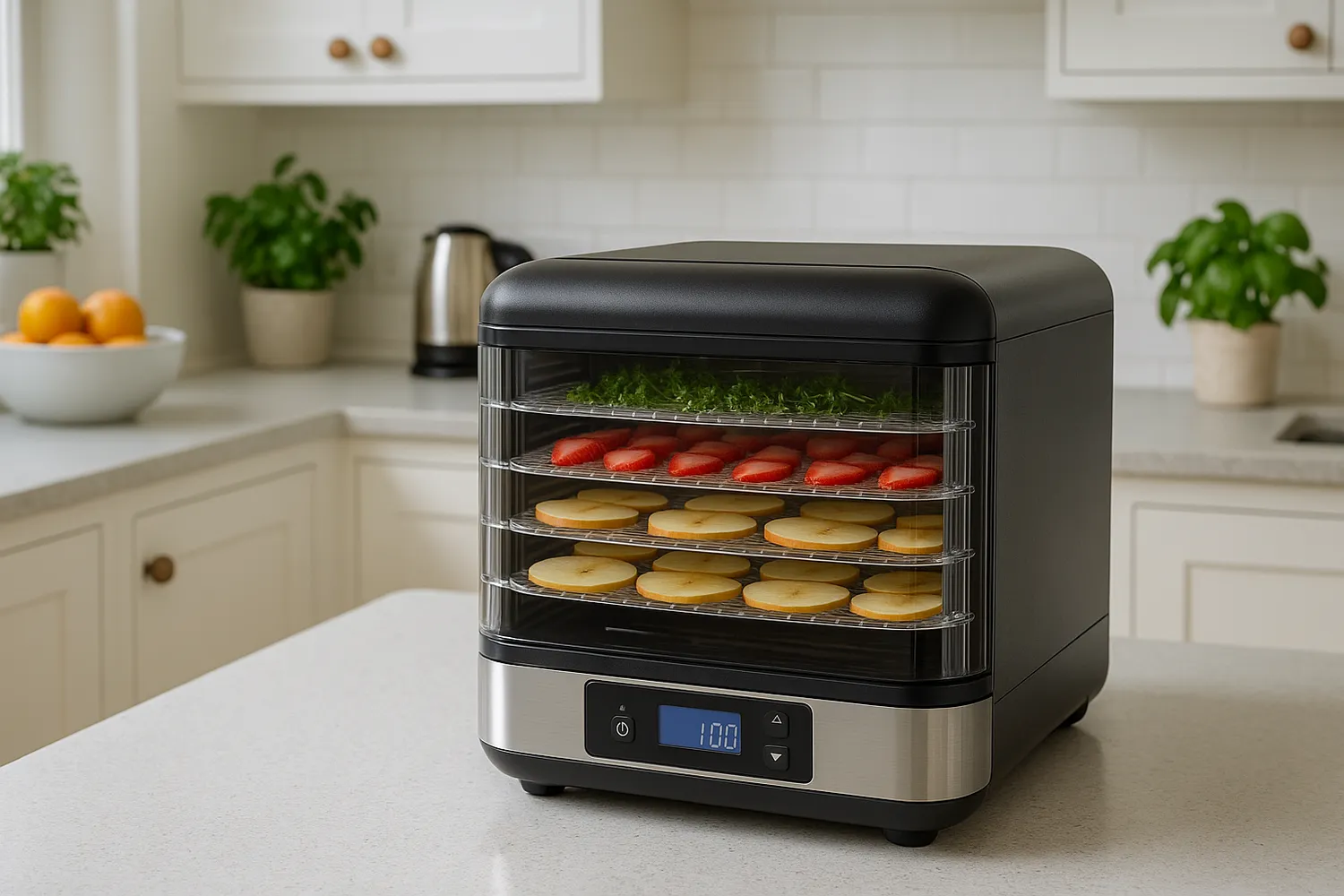 Digital Food Dehydrator in a Modern Kitchen – Keep Fruit Fresh Naturally