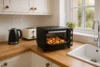 Compact countertop oven on a small UK kitchen worktop